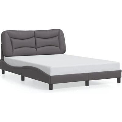 VidaXL Bettrahmen - Moderner grauer Kunstleder 140x190 cm VidaXL Bettrahmen - Moderner grauer Kunstleder 140x190 cm