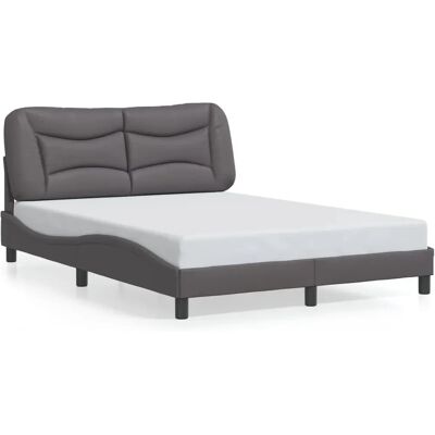 VidaXL Bettrahmen mit Kopfteil - Grau - 140x200cm VidaXL Bettrahmen mit Kopfteil - Grau - 140x200cm