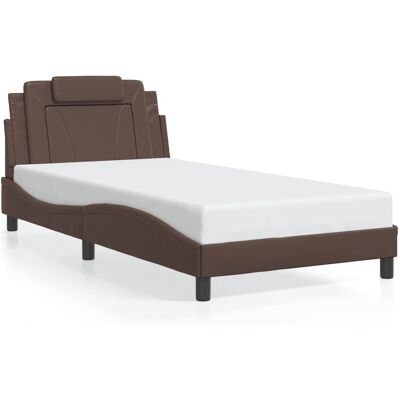 VidaXL Bettgestell - Braun - Kunstleder - 100x200cm - Bettgestell VidaXL Bettgestell - Braun - Kunstleder - 100x200cm - Bettgestell
