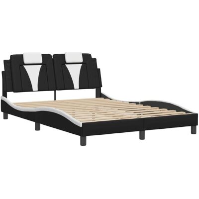 vidaXL Bettgestell mit Kopfteil - Langlebiges Kunstleder, Lattenrost, Wellenförmiges Design vidaXL Bettgestell mit Kopfteil - Langlebiges Kunstleder, Lattenrost, Wellenförmiges Design
