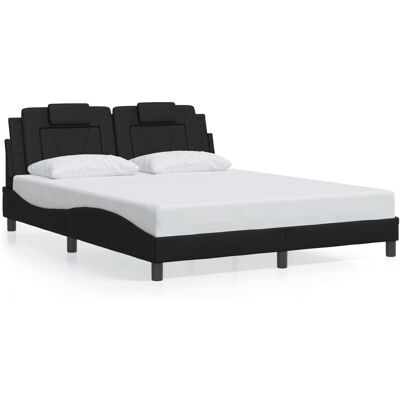 VidaXL Bed Frame met hoofdbord - Modern zwart ontwerp VidaXL Bed Frame met hoofdbord - Modern zwart ontwerp