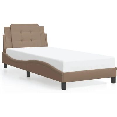 vidaXL Bed Frame met hoofdbord - Modern cappuccino kunstleer 80x200 cm vidaXL Bed Frame met hoofdbord - Modern cappuccino kunstleer 80x200 cm