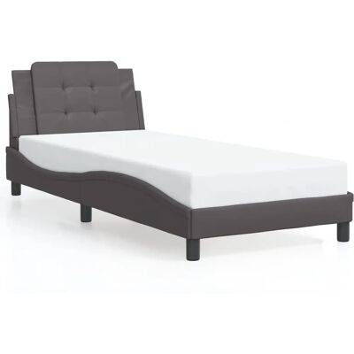 vidaXL Bettrahmen Grau - Modern 90x190cm mit Kopfteil vidaXL Bettrahmen Grau - Modern 90x190cm mit Kopfteil
