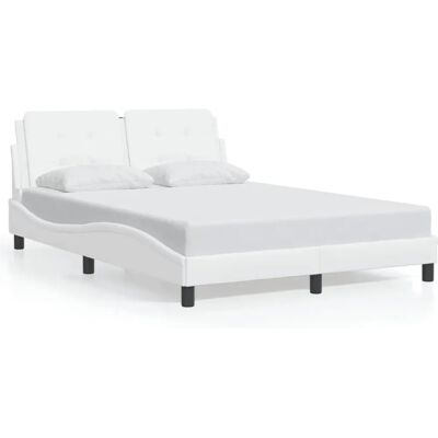 vidaXL Bettgestell 120x200 cm - Kunstleder, Weiß, mit Kopfteil vidaXL Bettgestell 120x200 cm - Kunstleder, Weiß, mit Kopfteil