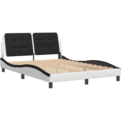 vidaXL Weiß/Schwarz Kunstleder Bettgestell - Bettgestell vidaXL Weiß/Schwarz Kunstleder Bettgestell - Bettgestell