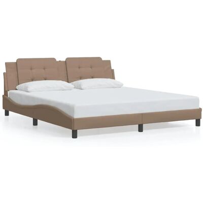 vidaXL Bettgestell mit Kopfteil - 180x200 cm - Kunstleder Cappuccino vidaXL Bettgestell mit Kopfteil - 180x200 cm - Kunstleder Cappuccino