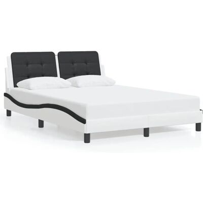 vidaXL Bettgestell Weiß Schwarz 180x200cm - Bett mit Kopfteil vidaXL Bettgestell Weiß Schwarz 180x200cm - Bett mit Kopfteil