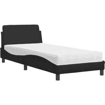 vidaXL Bett 90x190cm Schwarzes Kunstleder Unterstützend vidaXL Bett 90x190cm Schwarzes Kunstleder Unterstützend