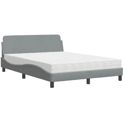 vidaXL Bett mit Matratze - Modern Hellgrau, 120x200 cm vidaXL Bett mit Matratze - Modern Hellgrau, 120x200 cm