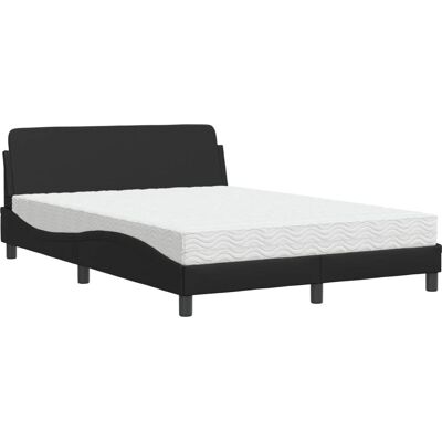 vidaXL - Modell 805277 - Schwarzes Kunstlederbett mit Matratze - Bettart vidaXL - Modell 805277 - Schwarzes Kunstlederbett mit Matratze - Bettart