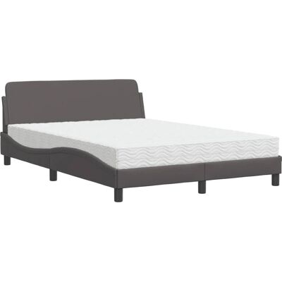 vidaXL Graues Bett mit Matratze - Bett vidaXL Graues Bett mit Matratze - Bett