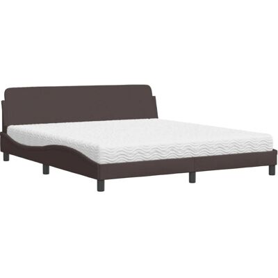VidaXL Bett - Dunkelbraun, 180x200 cm, mit Schaumstoffmatratze VidaXL Bett - Dunkelbraun, 180x200 cm, mit Schaumstoffmatratze