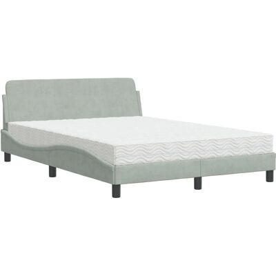 VidaXL Bett - 180x200 cm Grau Samt VidaXL Bett - 180x200 cm Grau Samt