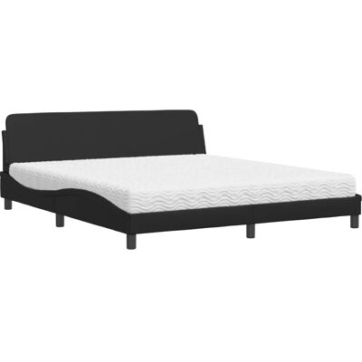 vidaXL Bett Mit Matratze - Schwarz - Bett vidaXL Bett Mit Matratze - Schwarz - Bett