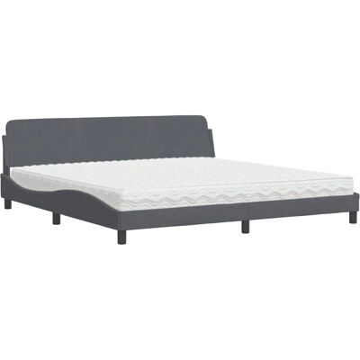 vidaXL Dunkelgraues Samt-Bett - Bett vidaXL Dunkelgraues Samt-Bett - Bett