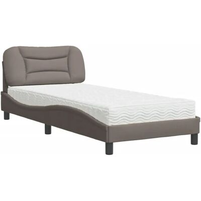 VidaXL 3208510 Bett - Stoff grau taupe 90x200cm - Bett mit Matratze VidaXL 3208510 Bett - Stoff grau taupe 90x200cm - Bett mit Matratze