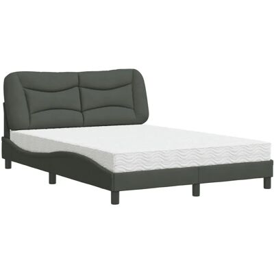 vidaXL Bett Mit Matratze - Dunkelgrau - 140x200cm - Bed vidaXL Bett Mit Matratze - Dunkelgrau - 140x200cm - Bed