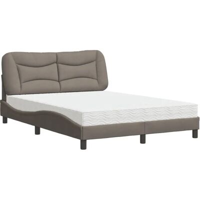 vidaXL Bett mit Matratze - Taupe Grau - 218x165cm vidaXL Bett mit Matratze - Taupe Grau - 218x165cm