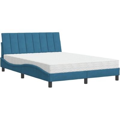VidaXL Bett mit Samtblau 100x200cm - Modernes Design VidaXL Bett mit Samtblau 100x200cm - Modernes Design