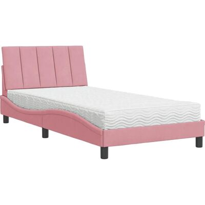 VidaXL Pink Veloursbett - Unterstützung & Modernes Design VidaXL Pink Veloursbett - Unterstützung & Modernes Design