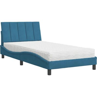 VidaXL Bett - Blau Samt, Modell 3208602 - Modernes Design VidaXL Bett - Blau Samt, Modell 3208602 - Modernes Design