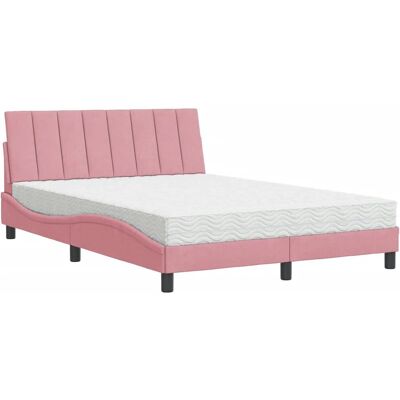 vidaXL 3208603 Bett - Samtrosa Pink 140x200cm - Bett vidaXL 3208603 Bett - Samtrosa Pink 140x200cm - Bett