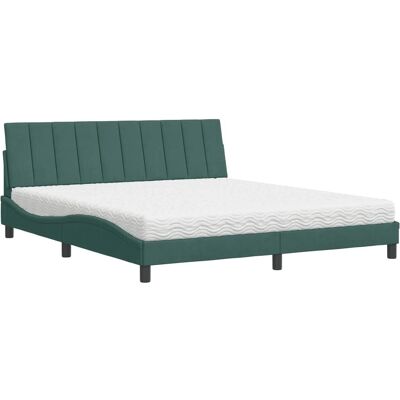 VidaXL Bed 180x200cm Groen Fluweel - Modern Ontwerp VidaXL Bed 180x200cm Groen Fluweel - Modern Ontwerp