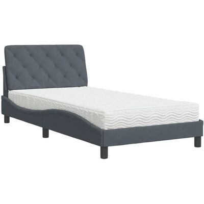 Vidaxl - Lit 3208641 - Velours gris foncé, 100x200cm - Lit - Publicité Vidaxl - Lit 3208641 - Velours gris foncé, 100x200cm - Lit - Publicité