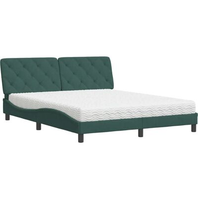 VidaXL 3208667 Bett - Dunkelgrüner Samt, 160x200 cm - Bett VidaXL 3208667 Bett - Dunkelgrüner Samt, 160x200 cm - Bett