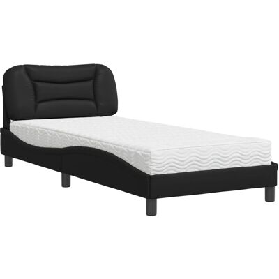 vidaXL 120x200cm Schwarzes Kunstleder Bett - Bett vidaXL 120x200cm Schwarzes Kunstleder Bett - Bett