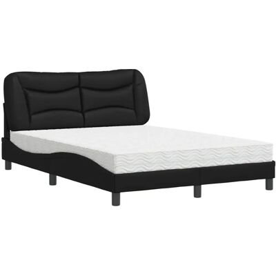 vidaXL Bett mit Matratze - Schwarz 140x190cm - Bett vidaXL Bett mit Matratze - Schwarz 140x190cm - Bett