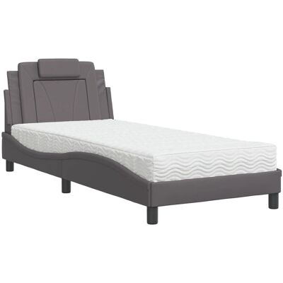 vidaXL 3208757 Graues Bett mit Matratze - Bett vidaXL 3208757 Graues Bett mit Matratze - Bett