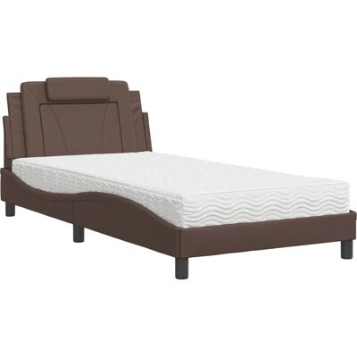 Vidaxl - Lit avec Matelas - Cuir Synthétique Marron 120x200cm - Lit - Publicité Vidaxl - Lit avec Matelas - Cuir Synthétique Marron 120x200cm - Lit - Publicité