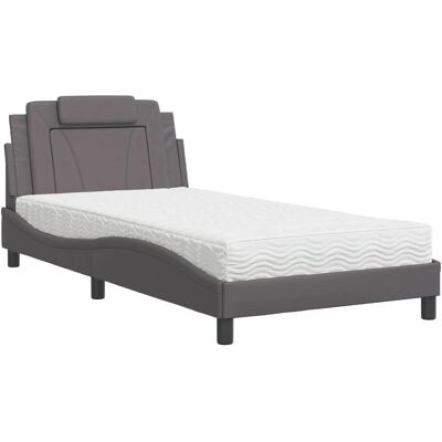vidaXL Bett Mit Matratze - Braun Kunstleder, 120x200 cm - Bett vidaXL Bett Mit Matratze - Braun Kunstleder, 120x200 cm - Bett