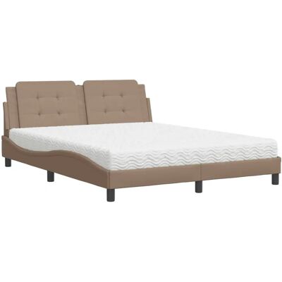 VidaXL Bett - Cappuccino Synthetisches Leder 80x200cm VidaXL Bett - Cappuccino Synthetisches Leder 80x200cm