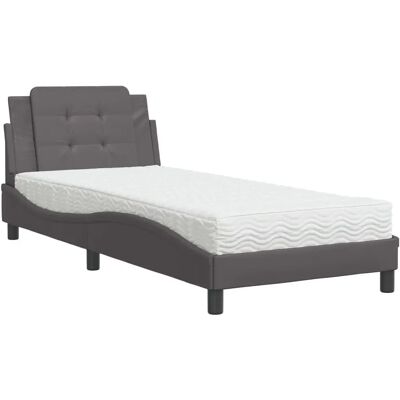 vidaXL Modell 3208848 Graues Kunstleder Bett - Bett vidaXL Modell 3208848 Graues Kunstleder Bett - Bett