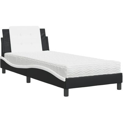 vidaXL Bett - Schwarz Weiß, 100x200cm, Modern vidaXL Bett - Schwarz Weiß, 100x200cm, Modern