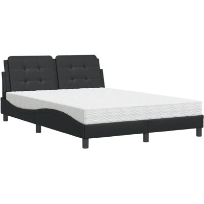 vidaXL Bett mit Matratze - Schwarz, 120x200 cm - Bett vidaXL Bett mit Matratze - Schwarz, 120x200 cm - Bett