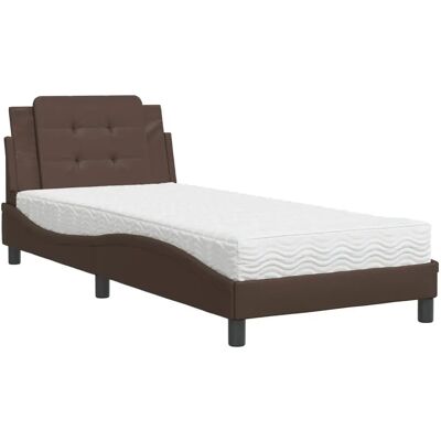 vidaXL Bett mit Matratze - Braun, 120x200cm - Bett vidaXL Bett mit Matratze - Braun, 120x200cm - Bett