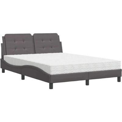 vidaXL Bett - Grau, 120x200cm, Modernes Wellen-Design vidaXL Bett - Grau, 120x200cm, Modernes Wellen-Design