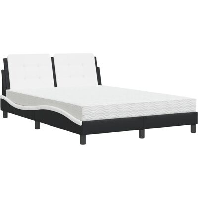 vidaXL Bett mit Matratze - Modernes Schwarz-Weiß Bett vidaXL Bett mit Matratze - Modernes Schwarz-Weiß Bett