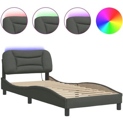 vidaXL Bettgestell mit LED-Licht - 80x200cm Dunkelgrau vidaXL Bettgestell mit LED-Licht - 80x200cm Dunkelgrau