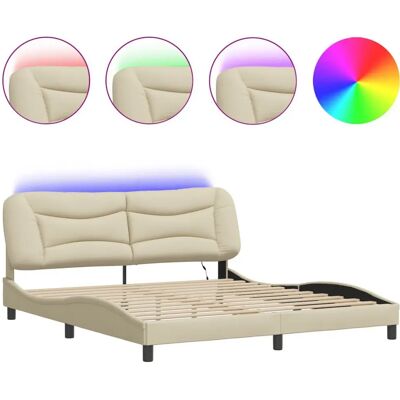 vidaXL Bettgestell mit LED - 180x200 cm - Modernes Design vidaXL Bettgestell mit LED - 180x200 cm - Modernes Design