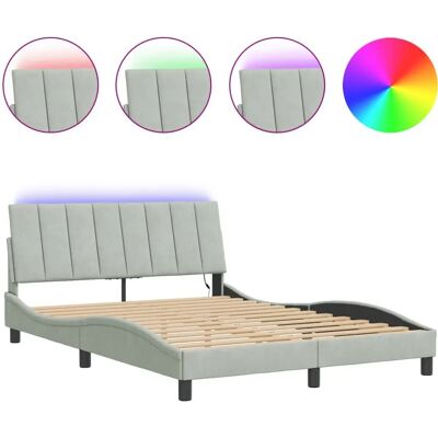 VidaXL Modell 718809 Hellgrau Samt Bettgestell mit LED VidaXL Modell 718809 Hellgrau Samt Bettgestell mit LED