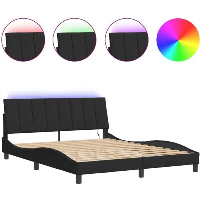 VidaXL Bettgestell mit LED-Leuchten - Modern 160x200cm VidaXL Bettgestell mit LED-Leuchten - Modern 160x200cm