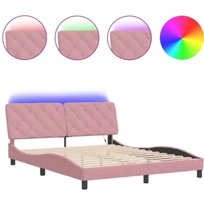 vidaXL Pink Velvet LED Bettgestell - Bettgestell vidaXL Pink Velvet LED Bettgestell - Bettgestell