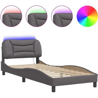 vidaXL Bettrahmen Grau 80x200 cm - Bettrahmen mit LED-Lichtern vidaXL Bettrahmen Grau 80x200 cm - Bettrahmen mit LED-Lichtern