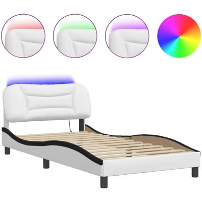 vidaXL Bettgestell mit LED Beleuchtung 100x200 cm Kunstleder - Bettgestell vidaXL Bettgestell mit LED Beleuchtung 100x200 cm Kunstleder - Bettgestell