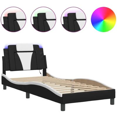 vidaXL Bettgestell mit LED-Licht - Moderner Stil vidaXL Bettgestell mit LED-Licht - Moderner Stil