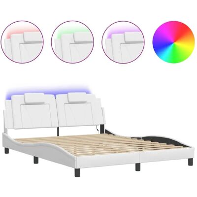 VidaXL 3214030 Bettgestell - LED-Leuchten, Kunstleder, 160x200 cm VidaXL 3214030 Bettgestell - LED-Leuchten, Kunstleder, 160x200 cm